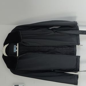 Waterproof black belted jacket